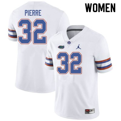 Women's Florida Gators #32 Jesiah Pierre NCAA Jordan Brand White Authentic Stitched College Football Jersey SVA6162UB